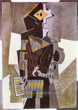 Arlequin a la guitare Si tu veux 1918 Kubismus Pablo Picasso Ölgemälde